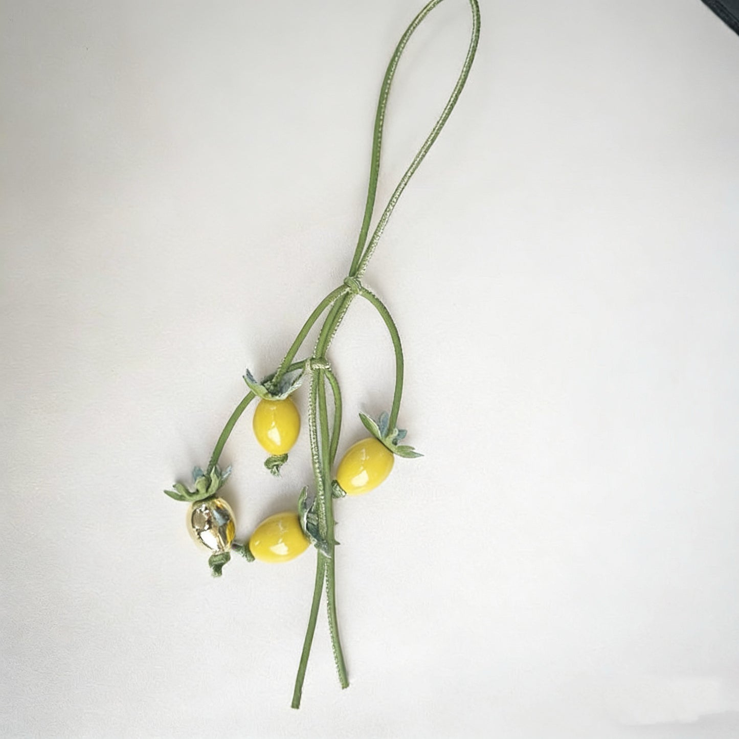 Yellow cherry tomato bag charm, PZ0019