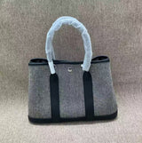 Togo leather with woolen fabric  handbag for women 30cm and 36cm with strap  PD0950
