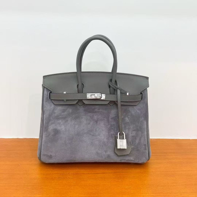 Premium suede with swift leather handbag with sling old money style 25cm and 30cm PD0929
