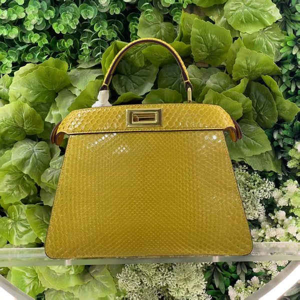 [PD0899] Fend style luxury grade python handbag size 28 real silk lining PD0899