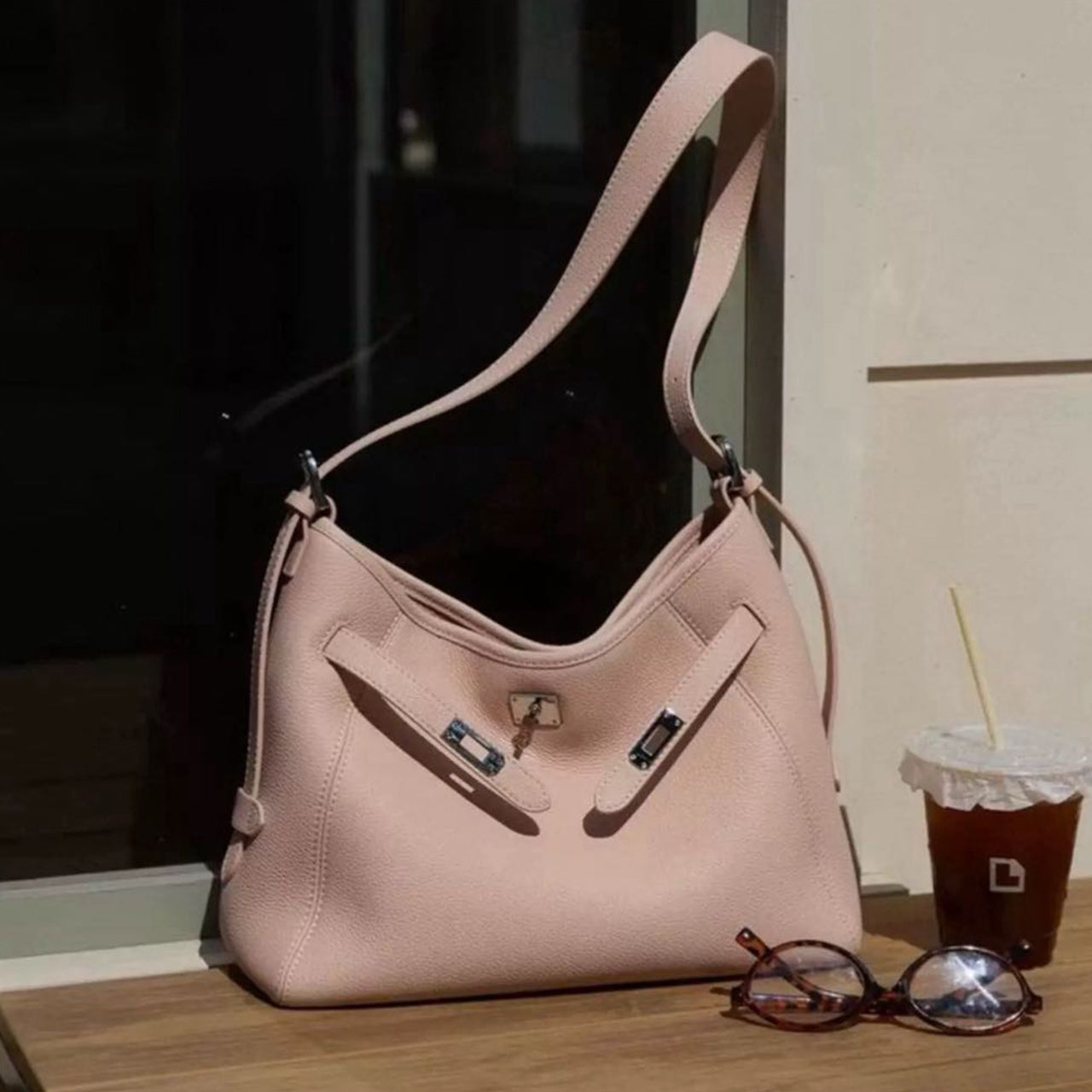 PD1136 High-quality top-grain cowhide leather shoulder/crossbody bag PD1136