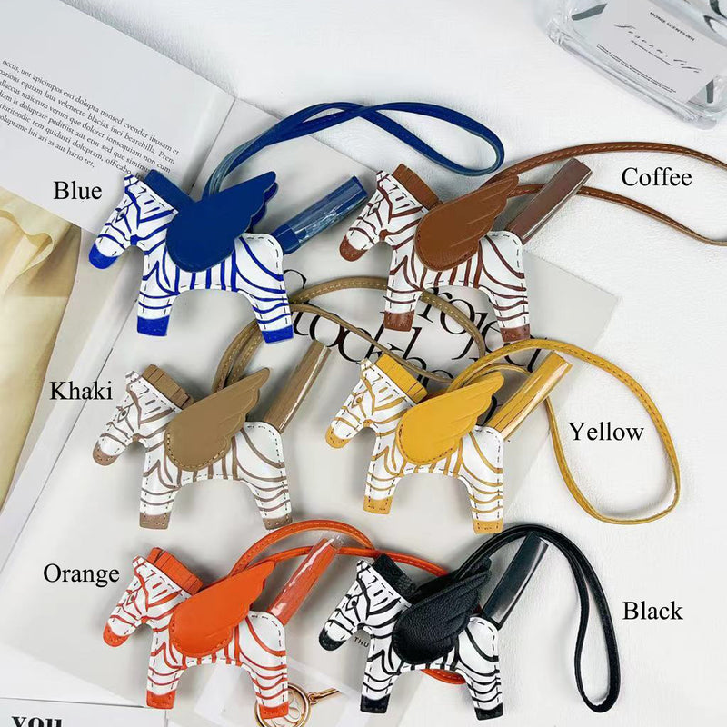 [PD0005] Hand-stitched Sheepskin Zebra Pendant PD0005