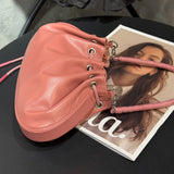 [PD0106]26cm spacious barbecue bag premium sheepskin soft handbag crossbody bag PD0106