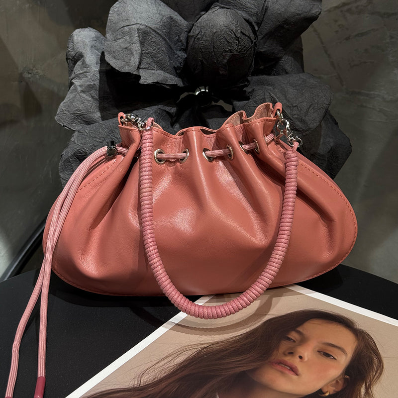 [PD0106]26cm spacious barbecue bag premium sheepskin soft handbag crossbody bag PD0106