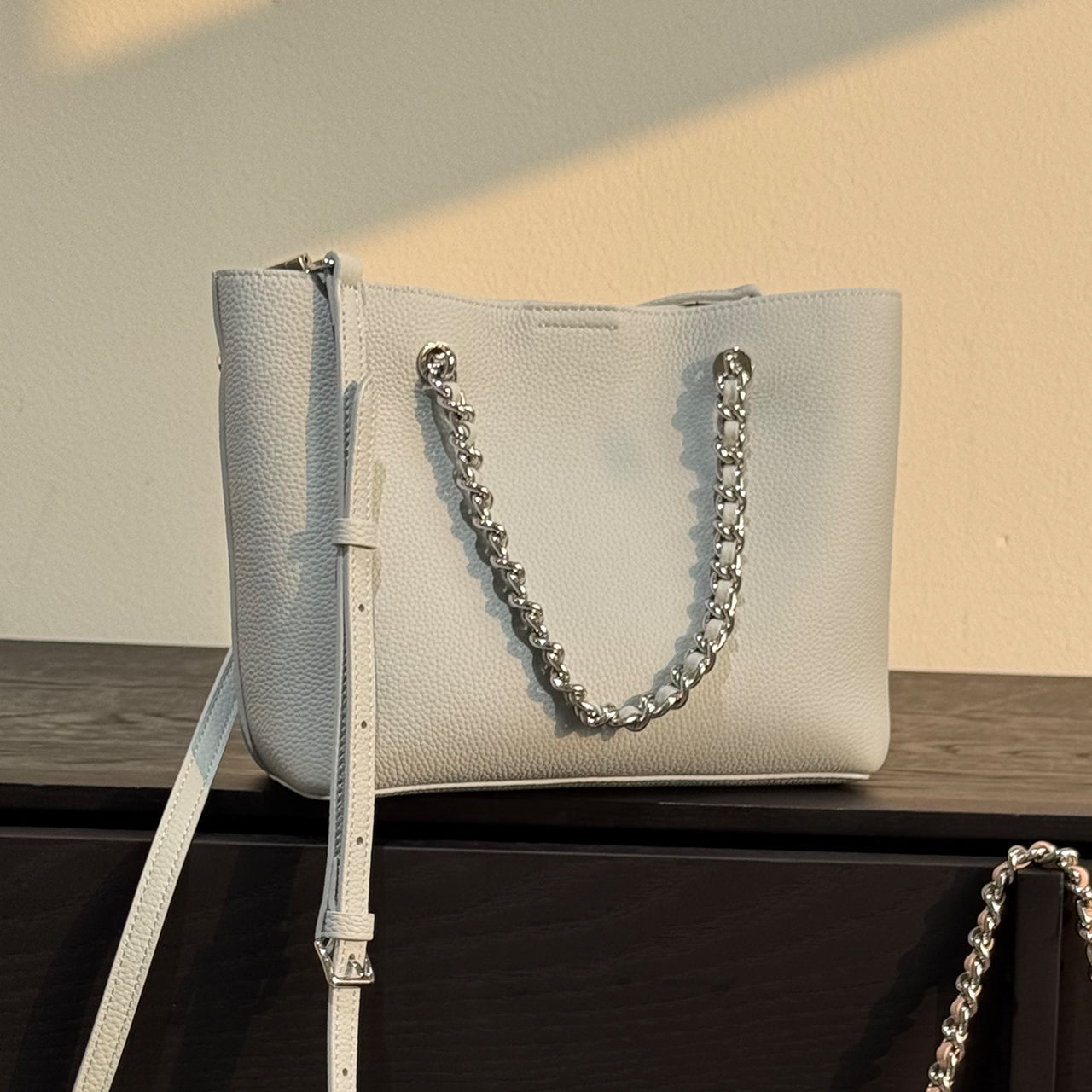 [PD1141] High Quality Top Grain Cowhide Leather Medium Tote Bag Handbag Togo Genuine Leather Shoulder Bag Crossbody Bag PD1141