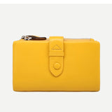 [PD0542] Top Grain Cowhide Leather Snap Button Section Women's Long Wallet PD0542