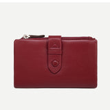 [PD0542] Top Grain Cowhide Leather Snap Button Section Women's Long Wallet PD0542