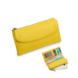 [PD0543] TTop grain cowhide leather magnetic closure women's folding wallet long wallet PD0543