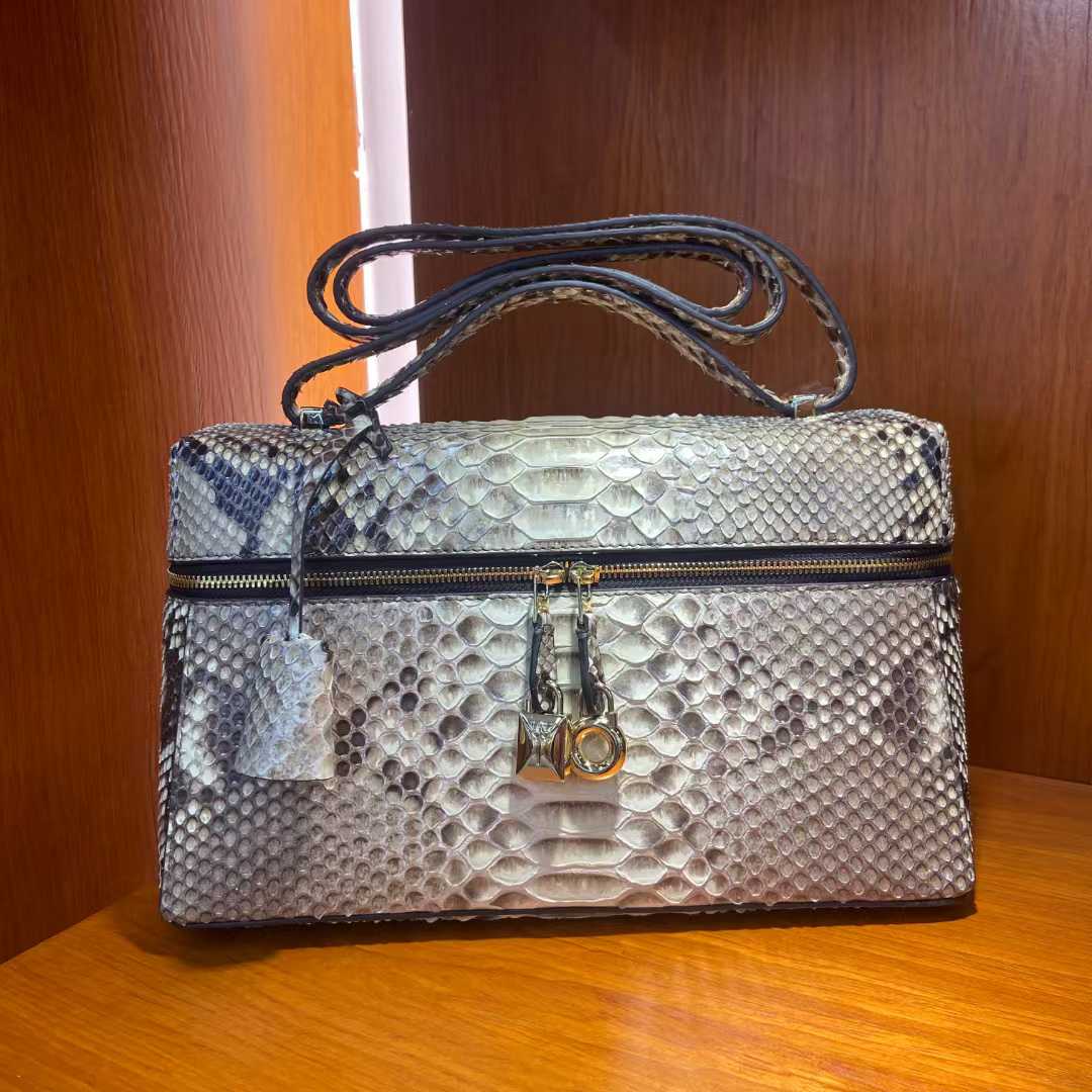 [PD0576]27cm Large High Quality Python Skin Women's Crossbody Bag Handbag PD0576