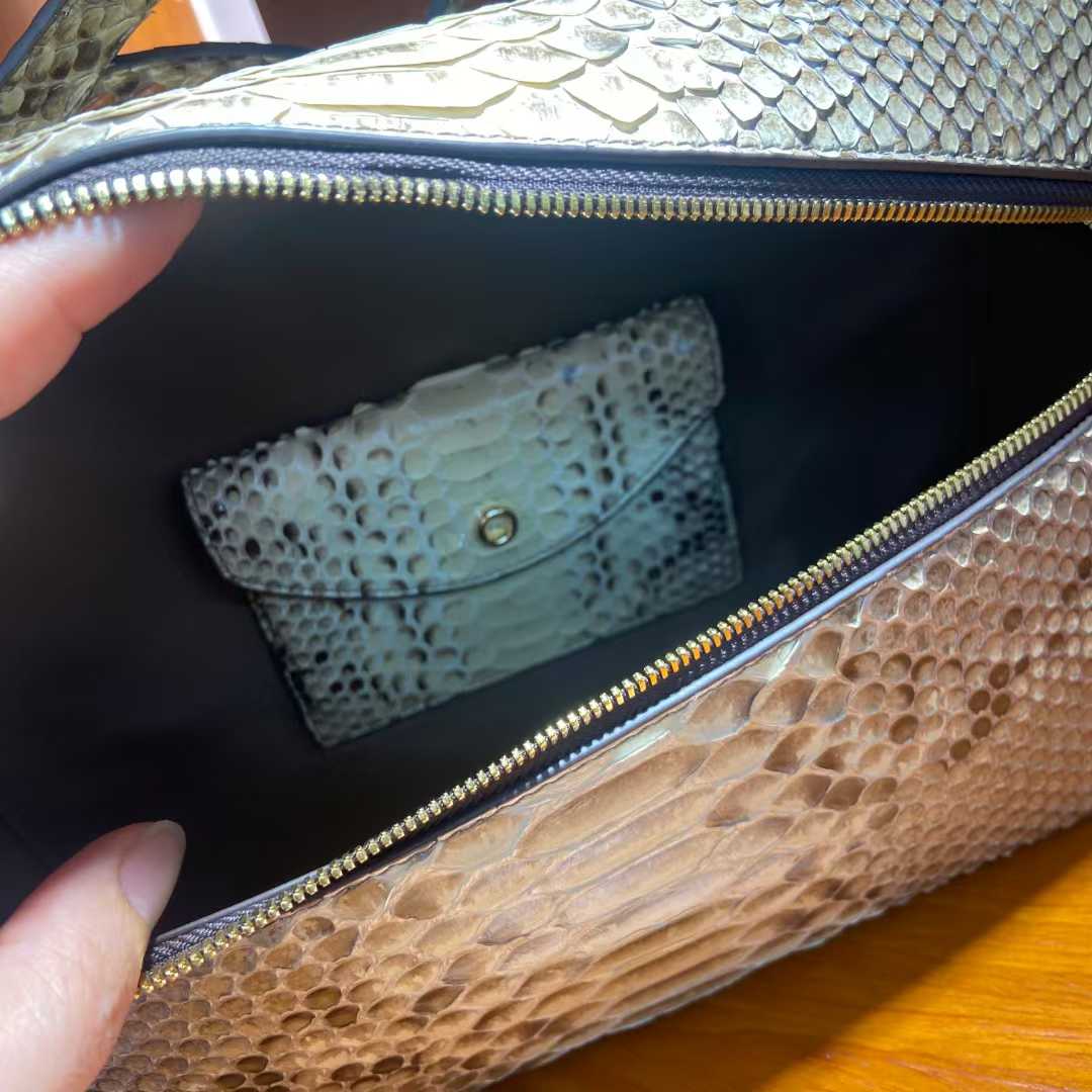 [PD0576]27cm Large High Quality Python Skin Women's Crossbody Bag Handbag PD0576