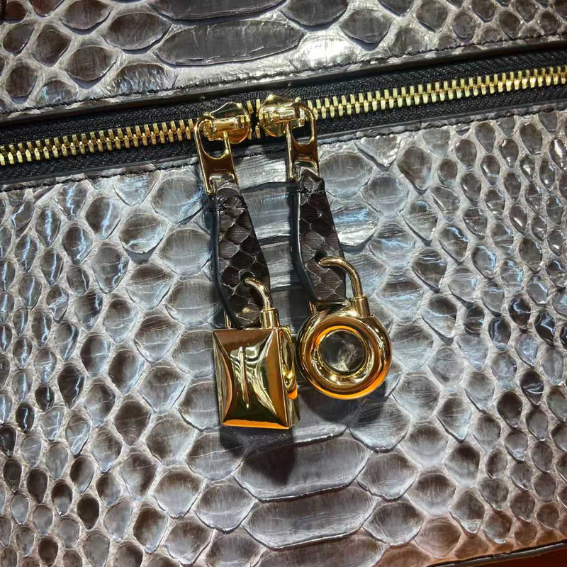 [PD0576]27cm Large High Quality Python Skin Women's Crossbody Bag Handbag PD0576