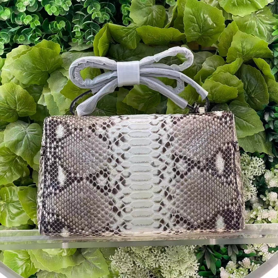 [PD0576]27cm Large High Quality Python Skin Women's Crossbody Bag Handbag PD0576