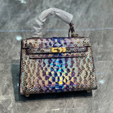 [PD0644]22cm South African python skin women's handbag flap bag PD0644