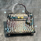 [PD0644]22cm South African python skin women's handbag flap bag PD0644