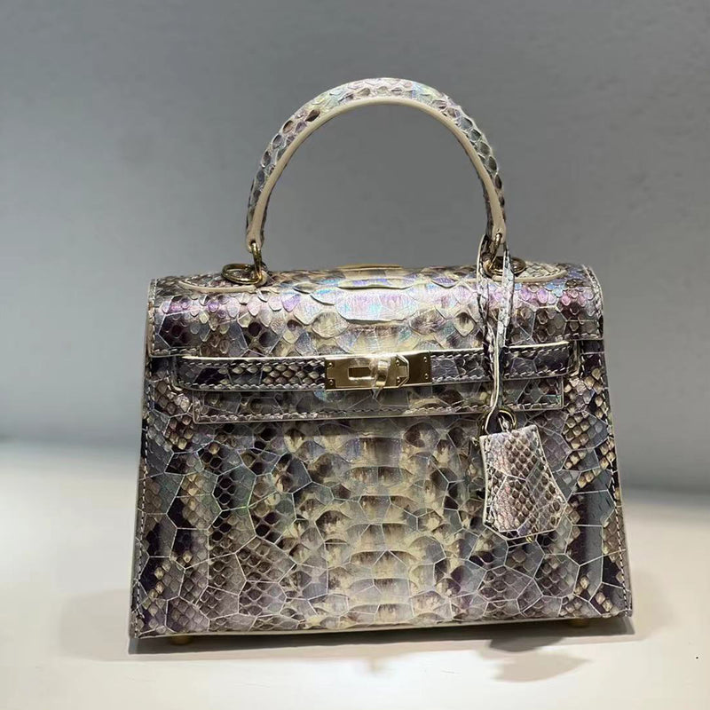 [PD0644]22cm South African python skin women's handbag flap bag PD0644