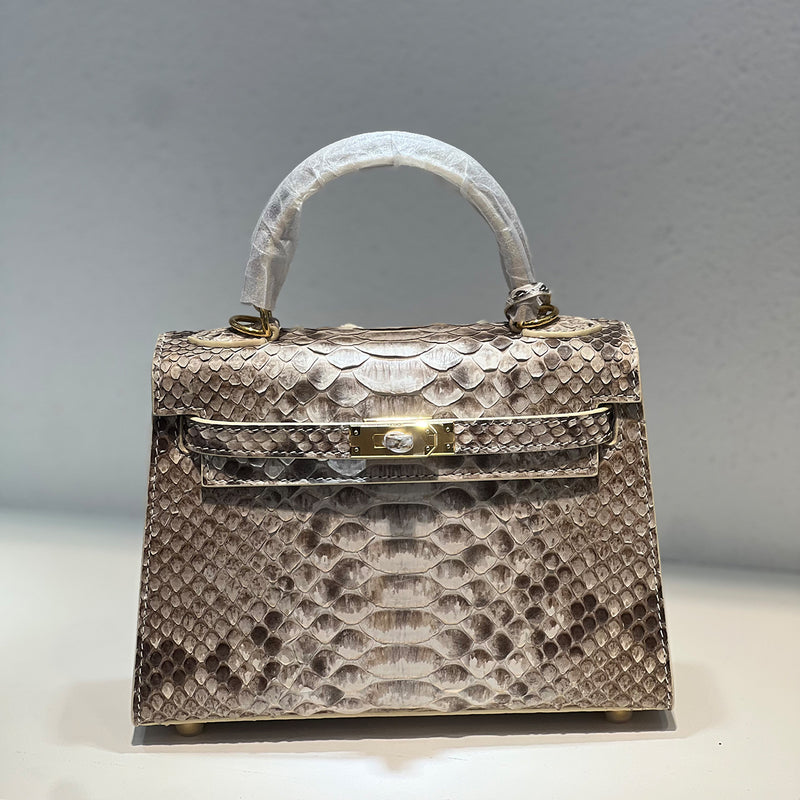 [PD0644]22cm South African python skin women's handbag flap bag PD0644