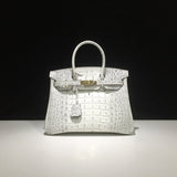 [PD0662]25cm Crocodile grain cowhide leather handbag flap bag PD0662