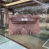 [PD0679]22cm Python Flap Bag Sheepskin Lining Crossbody PD0679