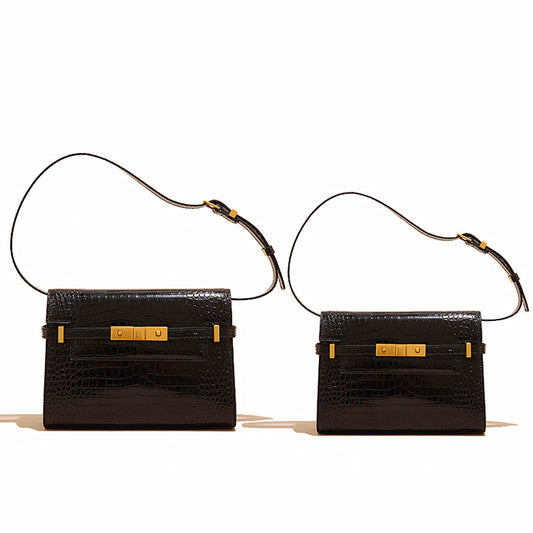 [PD0690]High Quality Cowhide Leather Flap Bag Women's Crossbody PD0690