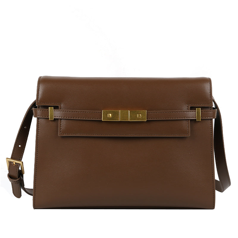 [PD0690]High Quality Cowhide Leather Flap Bag Women's Crossbody PD0690