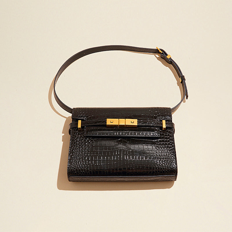 [PD0690]High Quality Cowhide Leather Flap Bag Women's Crossbody PD0690