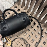 [PD0769]20cm Mini Pillow Bucket Bag - Premium Top-Grain Leather Handbag with Versatile Handles and Crossbody Strap PD0769