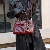 [PD0780] 31cm large cowhide handbag women's shoulder bag oil waxed leather tote bag PD0780