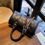 [PD0783] Vegetable Tanned Leather Vintage Style Cowhide Boston Bag Women's Handbag Crossbody Bag PD0783