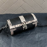 [PD0787]Top grain cowhide python texture handbag women's crossbody bag cylinder bag slingbag PD0787