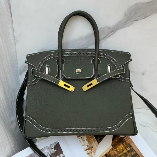 [PD0799]  barenia faubourg leather lace bk top grain bullhide handbag flap bag women's crossbody bag shoulder bag PD0799