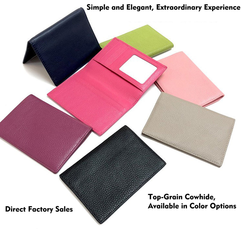 [PD0801] Simple and Stylish Top-Grain Leather Bi-Fold Passport Holder Available in Various Colors PD0801