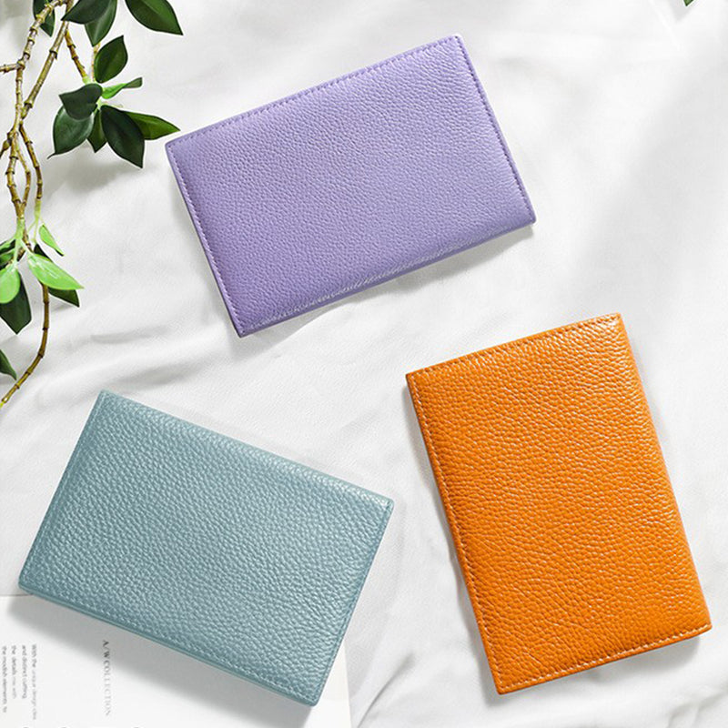 [PD0801] Simple and Stylish Top-Grain Leather Bi-Fold Passport Holder Available in Various Colors PD0801