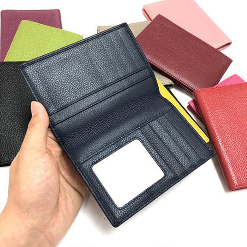 [PD0801] Simple and Stylish Top-Grain Leather Bi-Fold Passport Holder Available in Various Colors PD0801