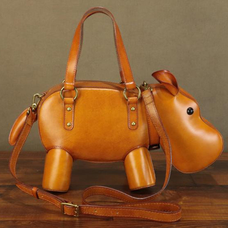 [PD0806] High quality handmade leather handbag vegetable tanned hippo bag PD0806