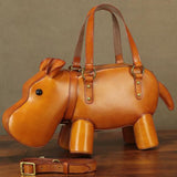 [PD0806] High quality handmade leather handbag vegetable tanned hippo bag PD0806