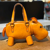 [PD0806] High quality handmade leather handbag vegetable tanned hippo bag PD0806