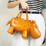 [PD0806] High quality handmade leather handbag vegetable tanned hippo bag PD0806