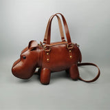 [PD0806] High quality handmade leather handbag vegetable tanned hippo bag PD0806