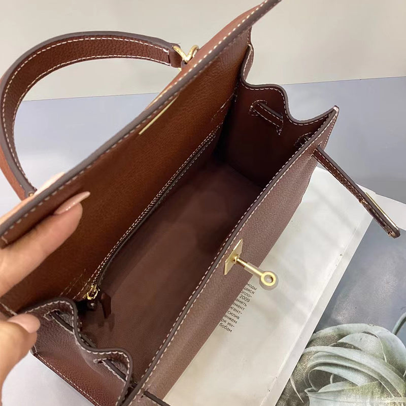 [PD0809] 25cm Top Grain Leather Cowhide Handbag Women's Crossbody Bag Shoulder Bag SlingBag PD0809