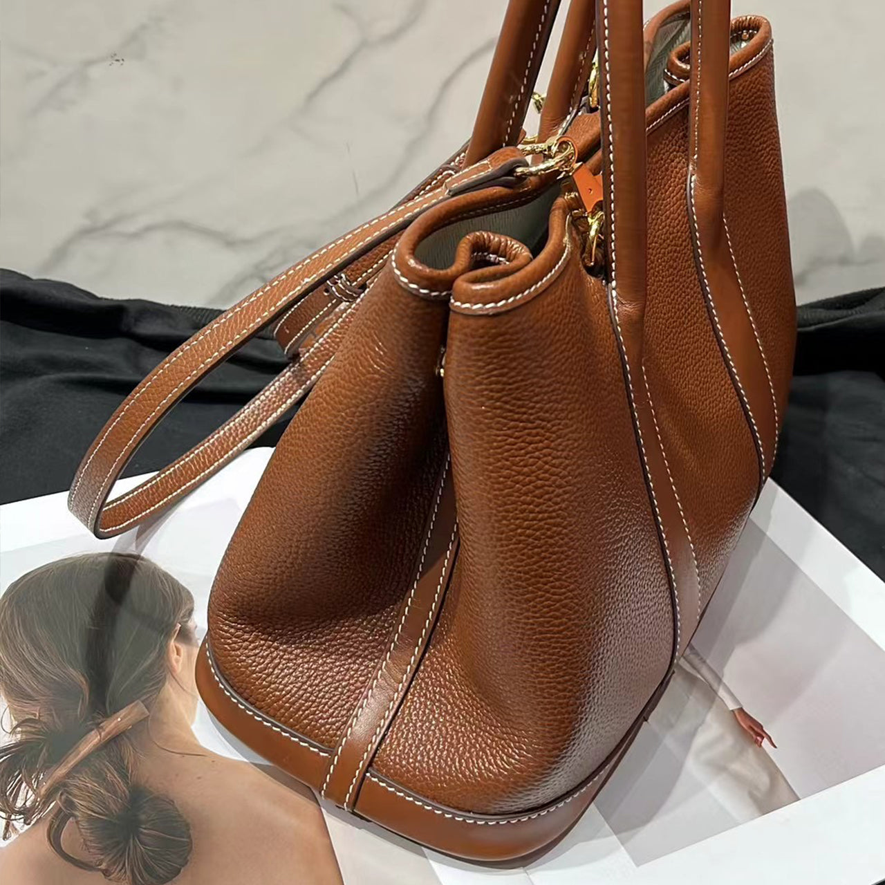 [PD0823] 30cm Barenia faubourg leather garden style bag crossbody bag PD0823