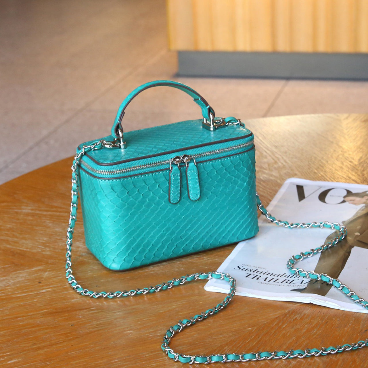 [PD0832]High Quality Genuine Leather Handbag Women's Crossbody Bag Box Bag PD0832