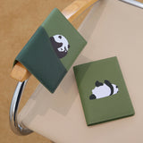 [PD0839] High Quality Cowhide Leather Passport Case Bifold Wallet Panda Travel Card Case PD0839