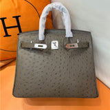 [PD0841]30cm top grain leather ostrich grain cowhide handbag women's tote bag large PD0841