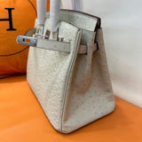 [PD0841]30cm top grain leather ostrich grain cowhide handbag women's tote bag large PD0841