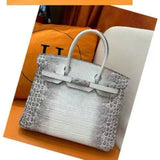 [PD0841]30cm top grain leather ostrich grain cowhide handbag women's tote bag large PD0841