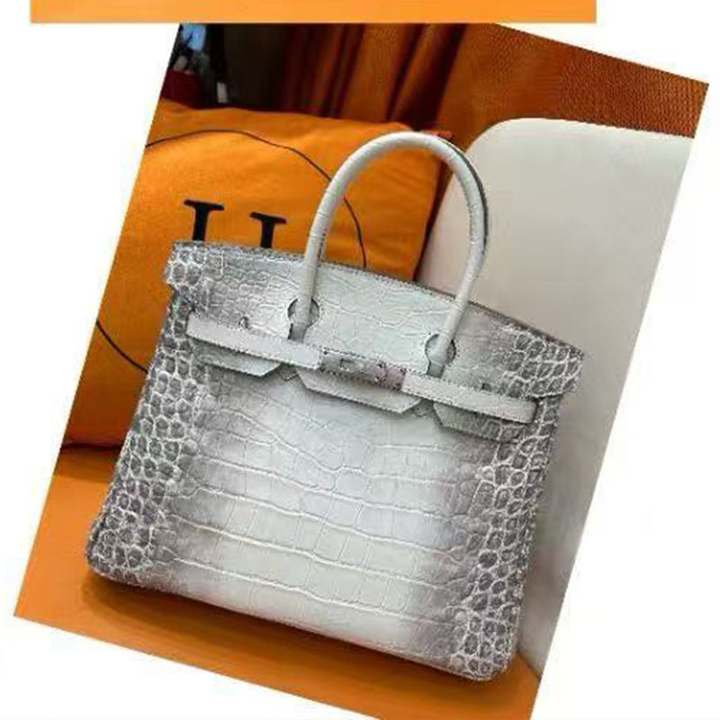 [PD0841]30cm top grain leather ostrich grain cowhide handbag women's tote bag large PD0841