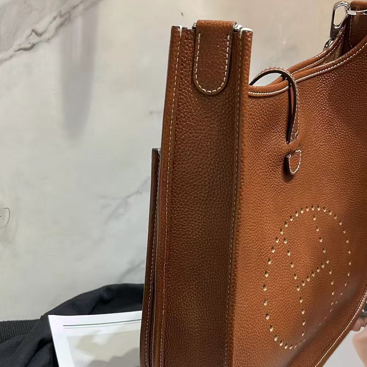 [PD0849]Size 29 barenia faubourg leather top grain bullhide Evely style crossbody shoulder bag PD0849