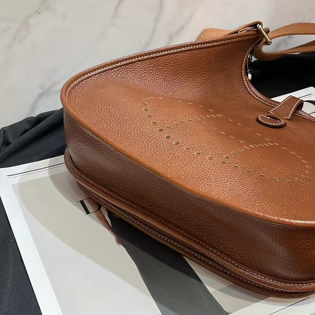 [PD0849]Size 29 barenia faubourg leather top grain bullhide Evely style crossbody shoulder bag PD0849
