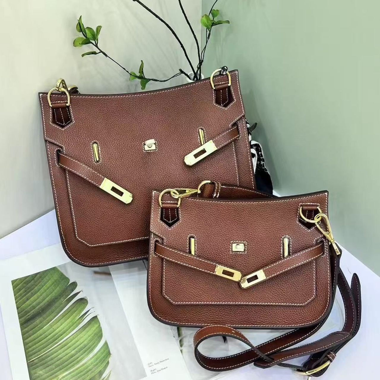 [PD0872] Barenia faubourg leather flap bag crossbody bag shoulder bag PD0872