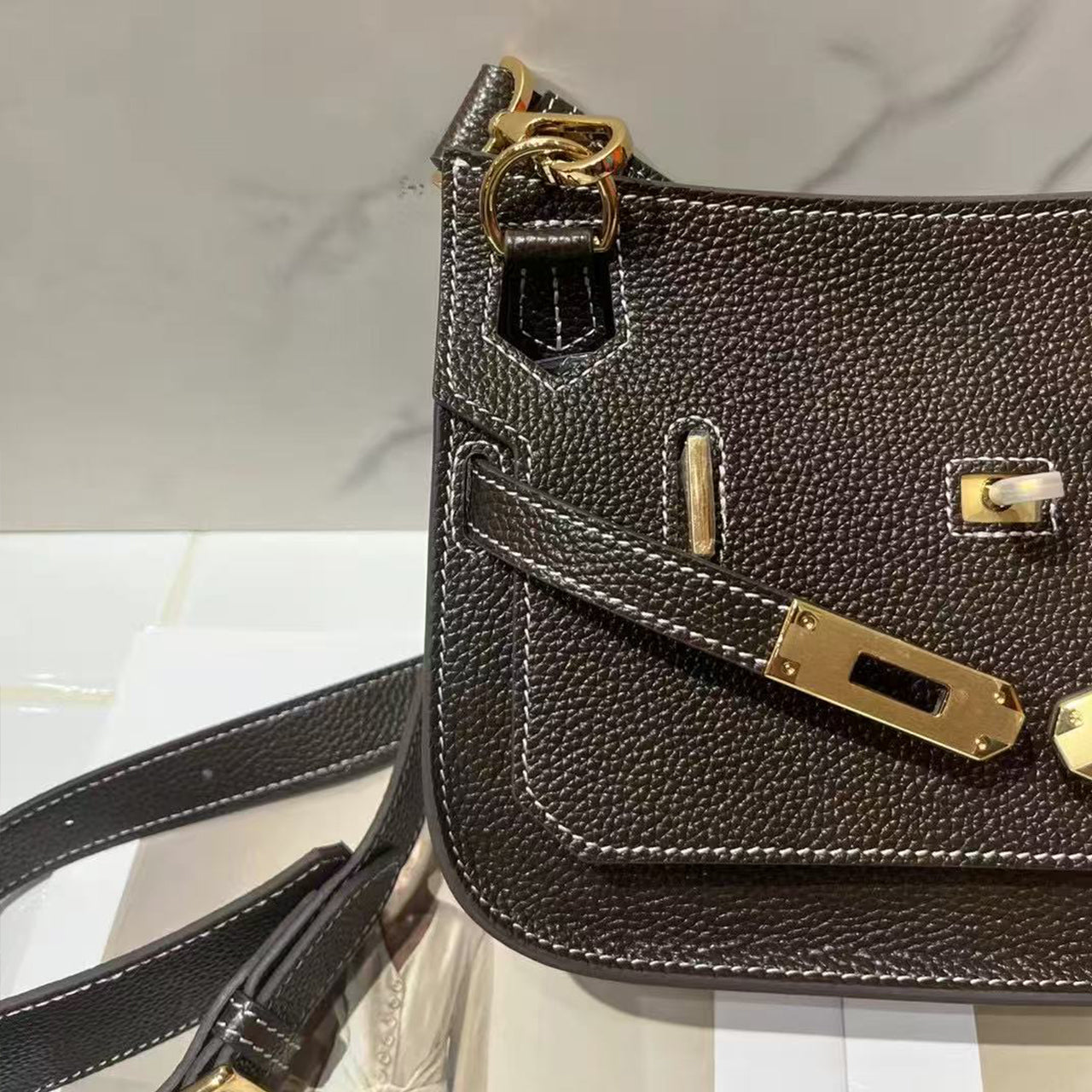 [PD0872] Barenia faubourg leather flap bag crossbody bag shoulder bag PD0872